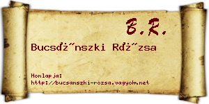 Bucsánszki Rózsa névjegykártya