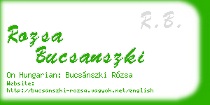 rozsa bucsanszki business card