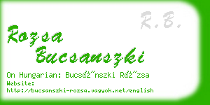 rozsa bucsanszki business card